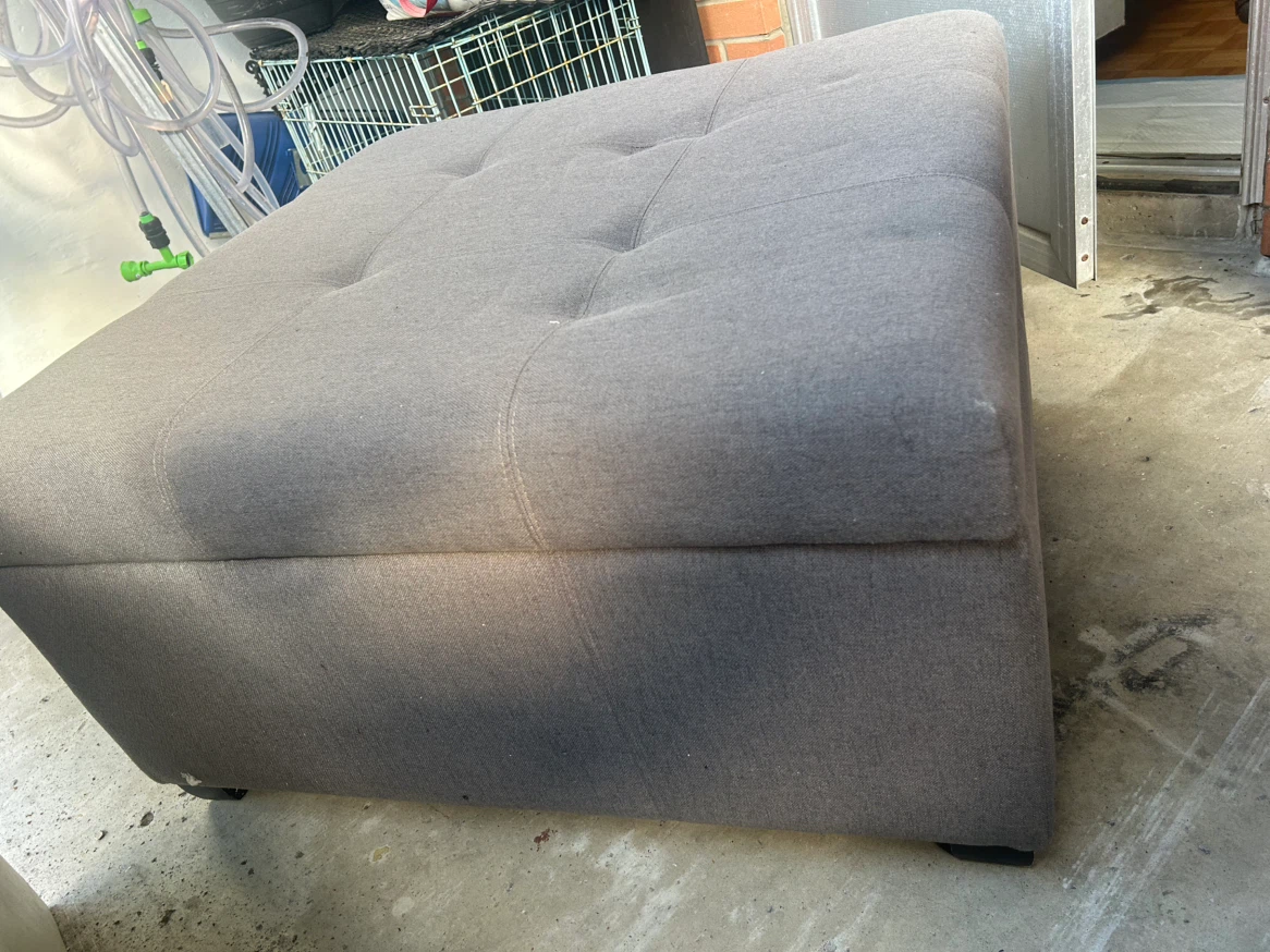 Grey Fabric Storage Ottoman - photo 2