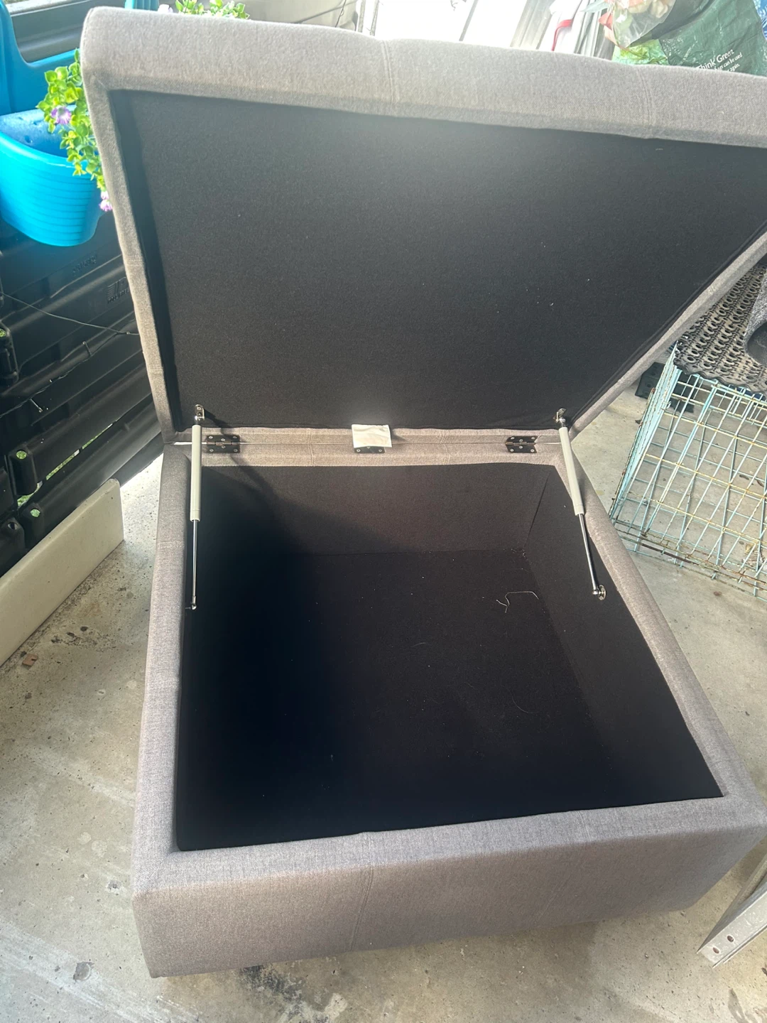 Grey Fabric Storage Ottoman - photo 3