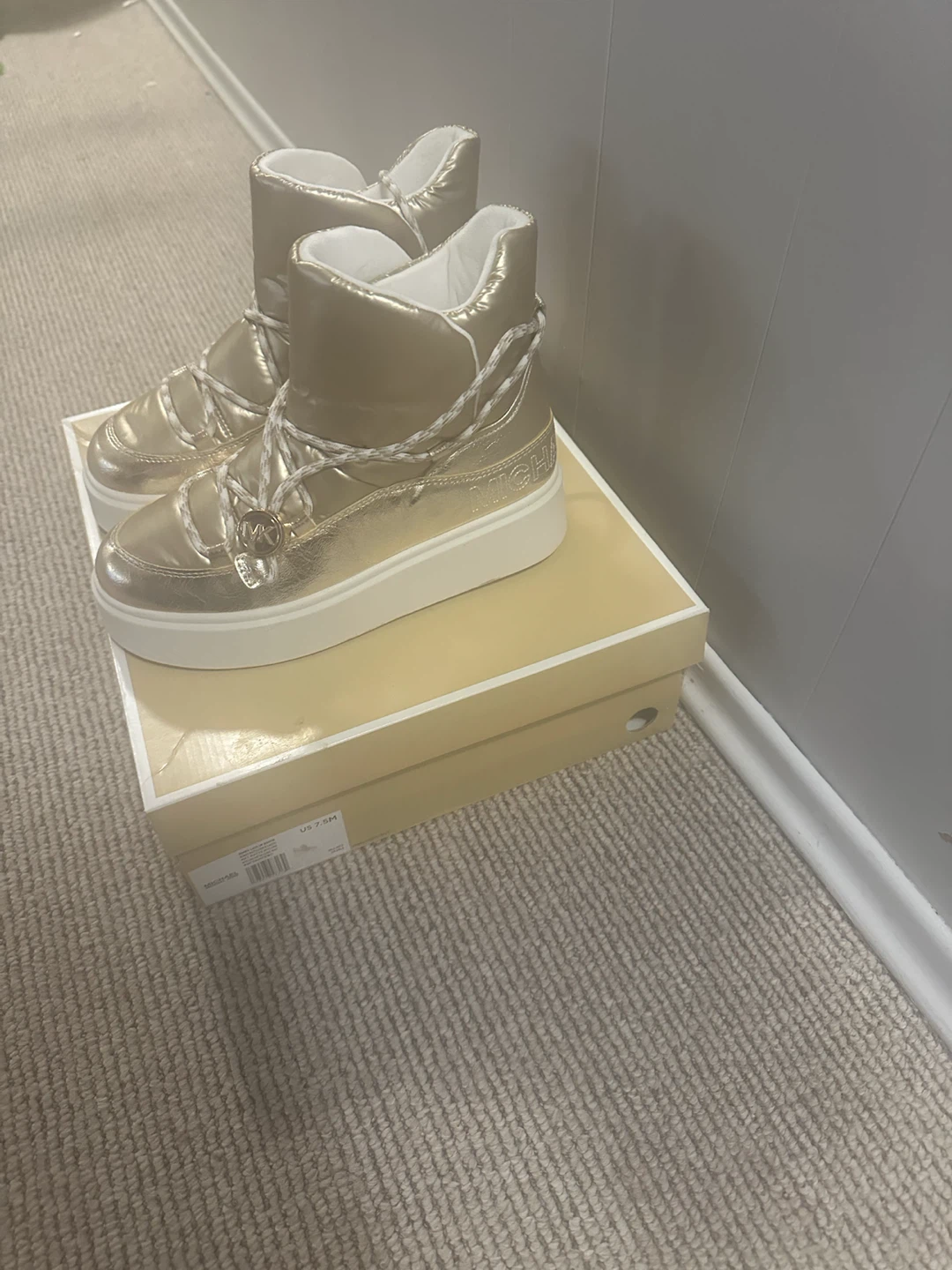 Michael Kors Gold Puffer Boots