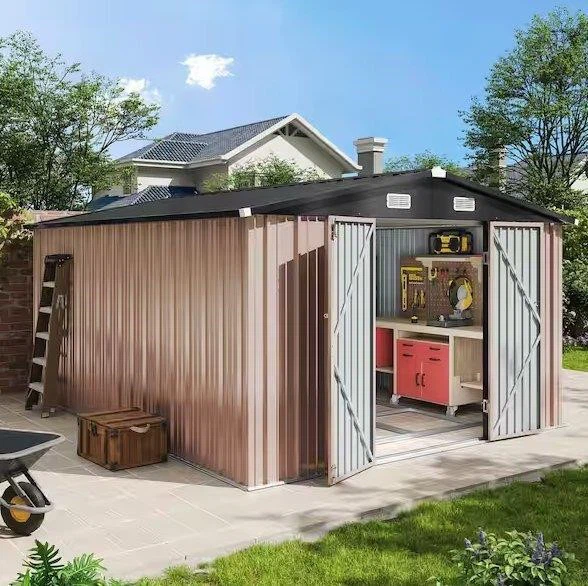 Brand New 8x10 Brown Metal Storage Shed - Sealed In Box