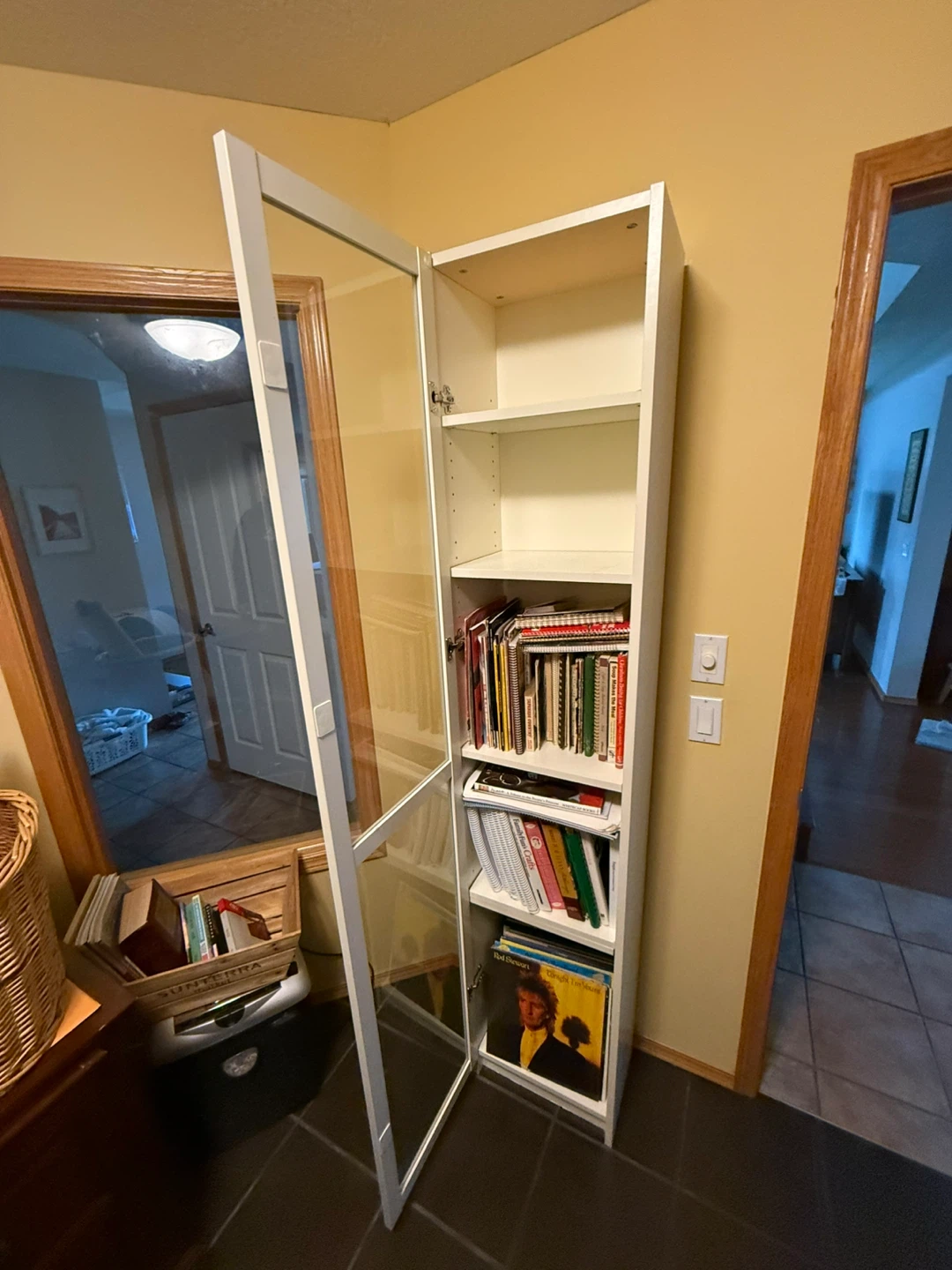 IKEA BILLY White Bookcase with Glass Door
