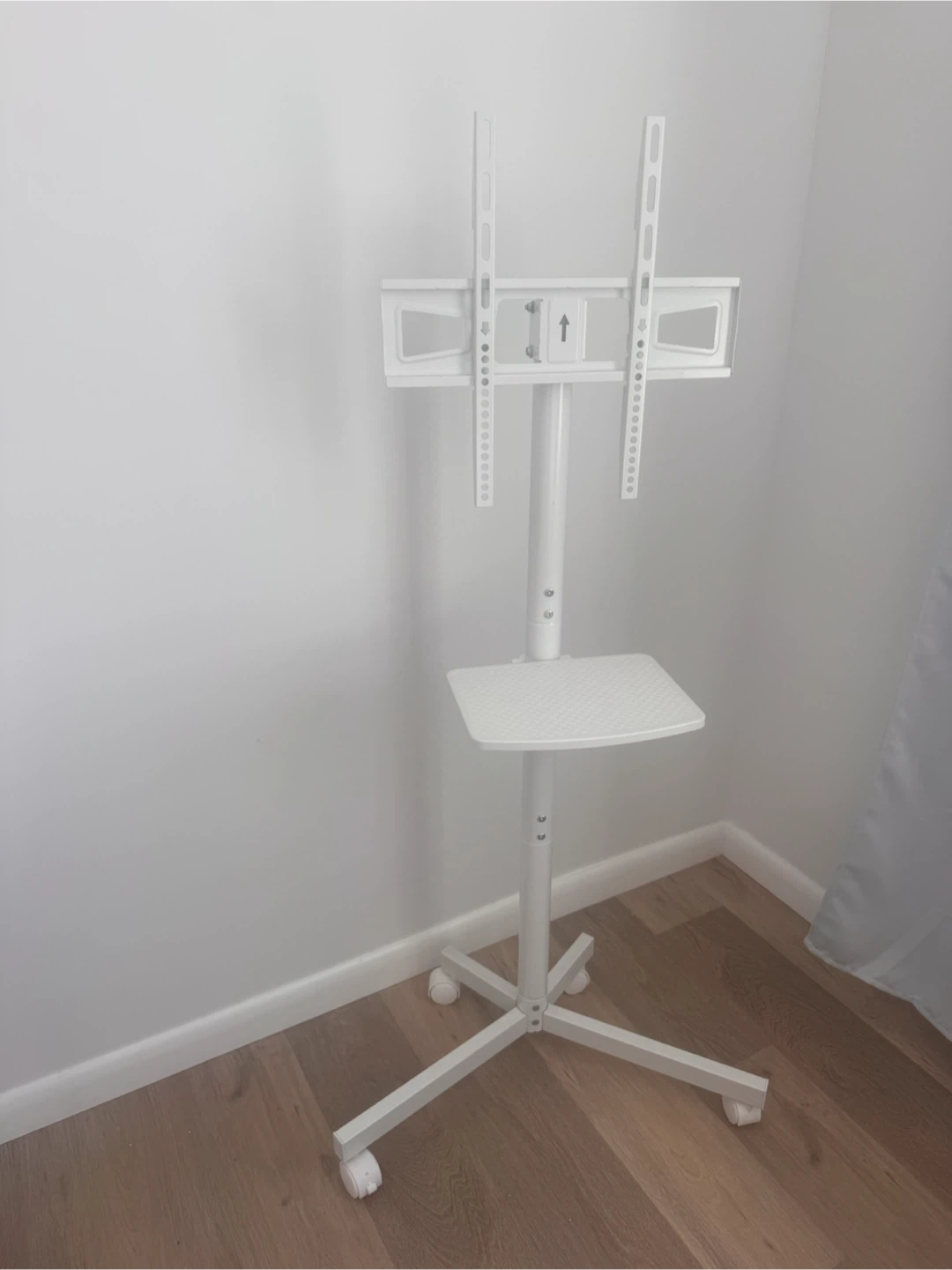 White Mobile TV Stand