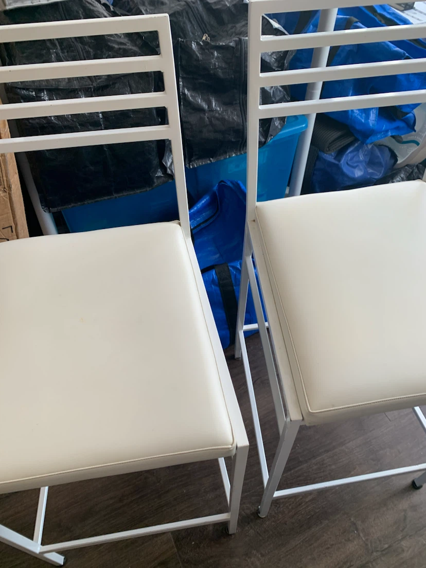 2 OFF - WHITE METAL CHAIRS