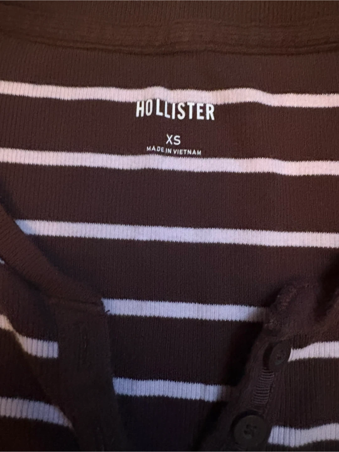 Hollister Striped Ribbed Henley XS - photo 2