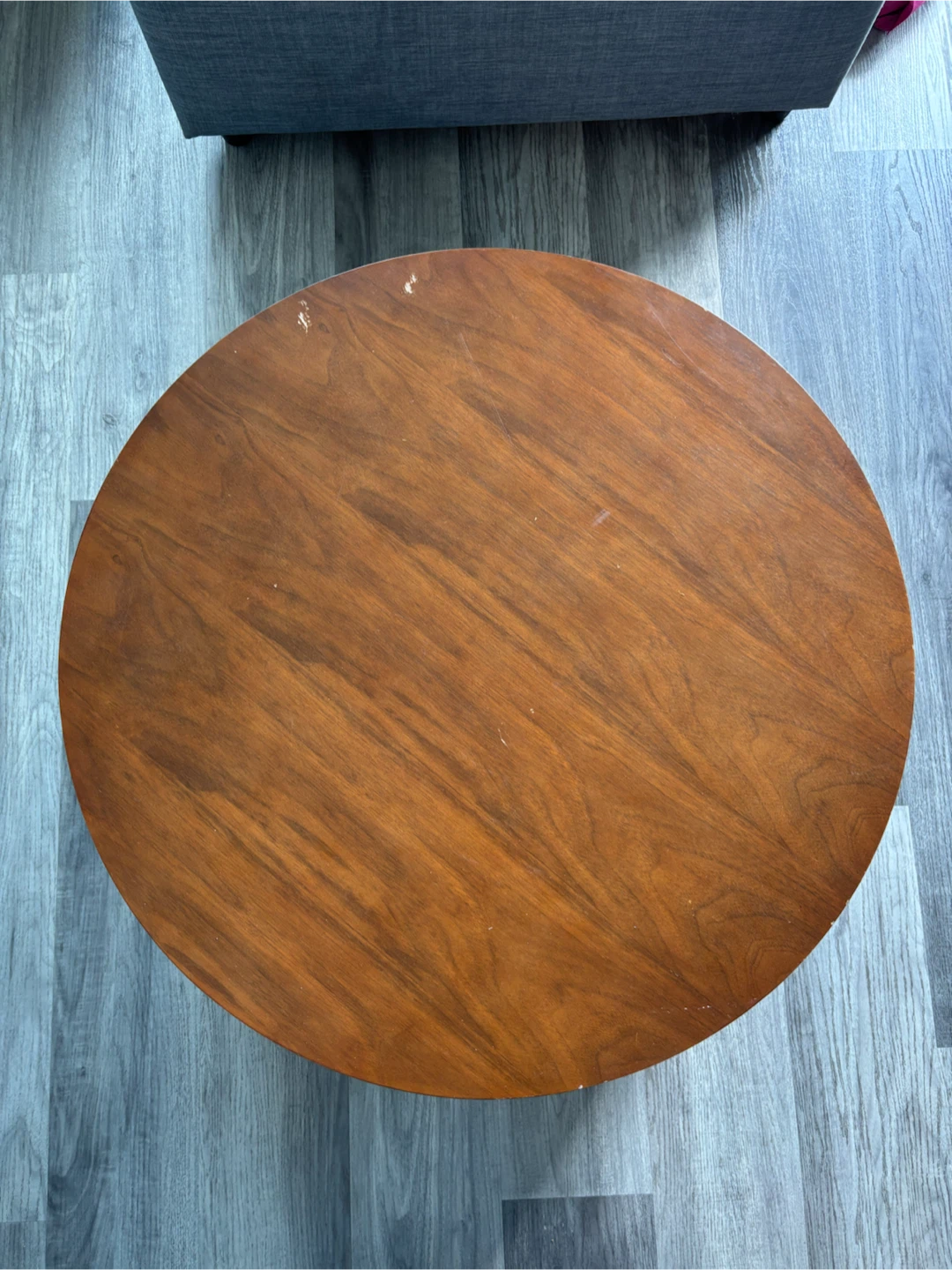 Round Storage Ottoman with Wood Lid - photo 3