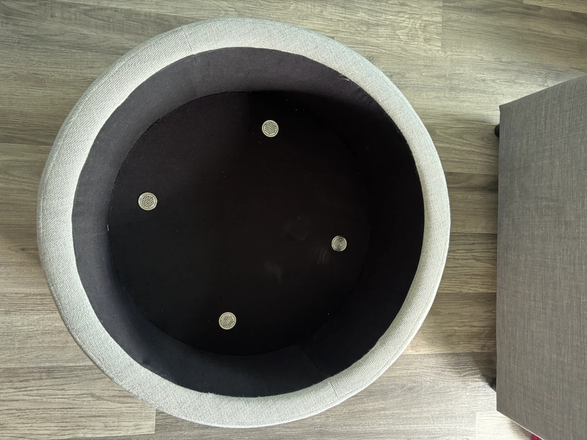 Round Storage Ottoman with Wood Lid - photo 5