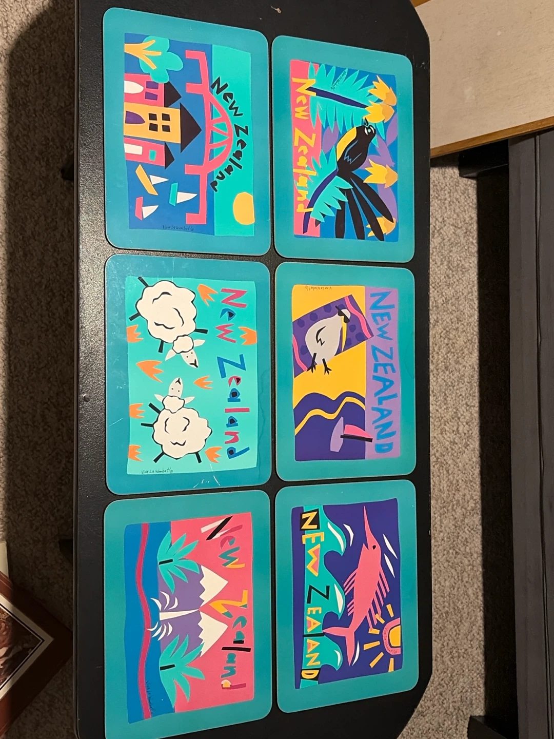 Vintage New Zealand Coasters - Set of 6