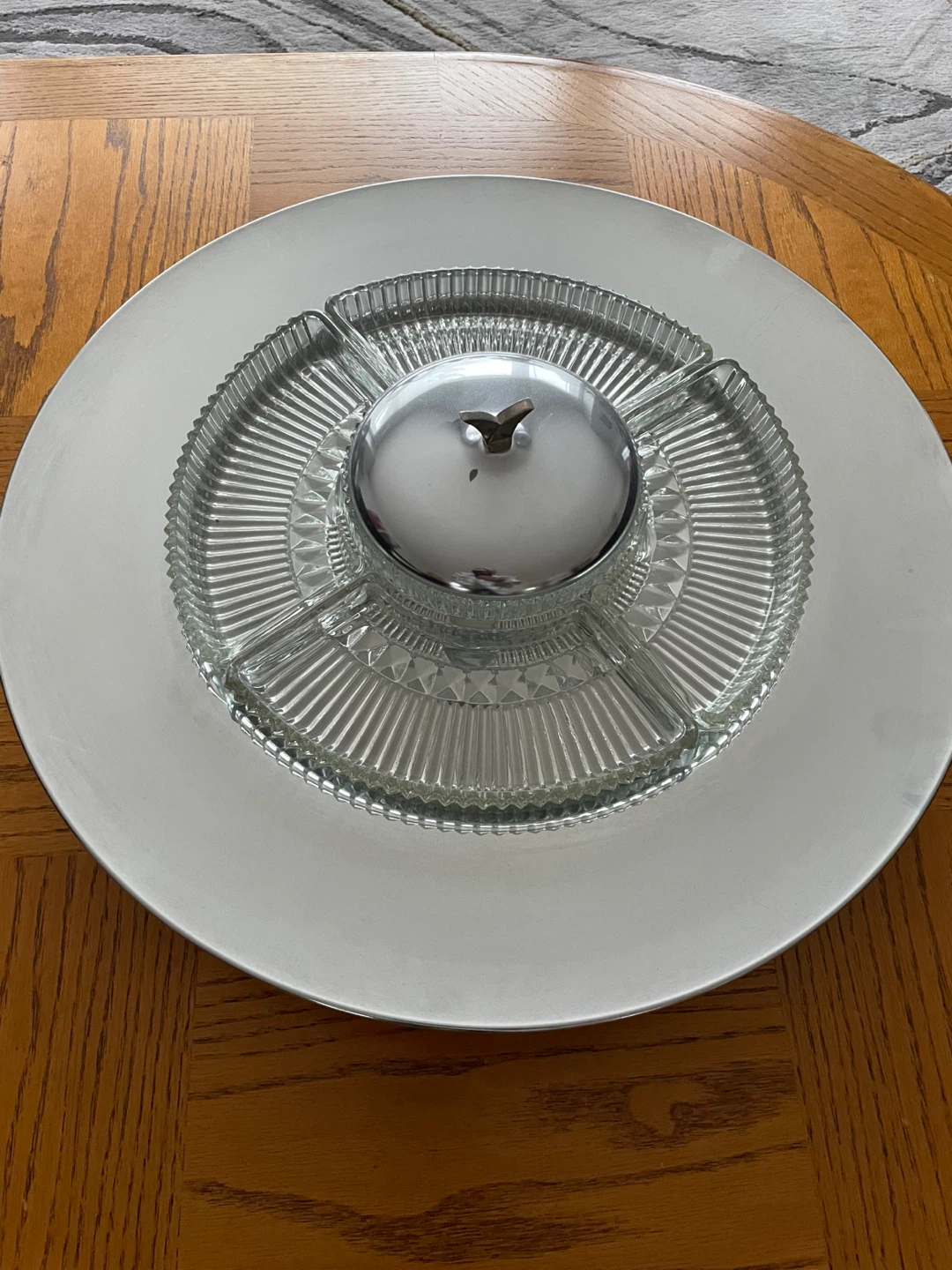 Vintage 3-Tiered Serving Platter with Lid