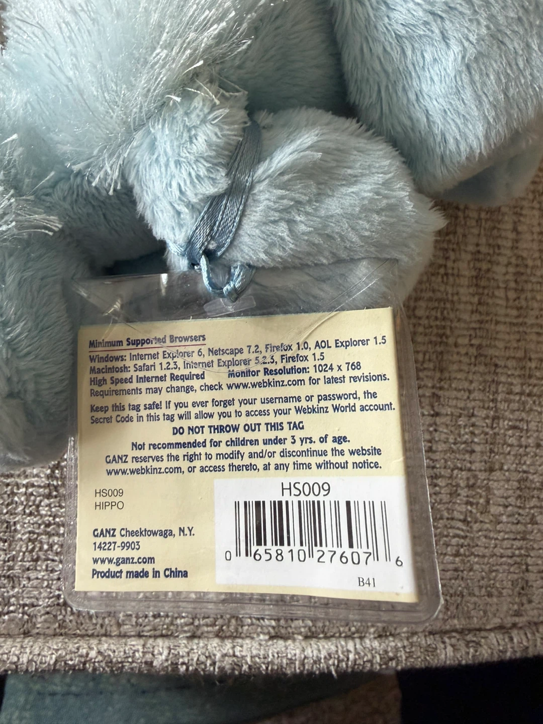 Brand New Webkinz Lil' Kinz Blue Hippo (Sealed Unused Code Tag) - photo 5