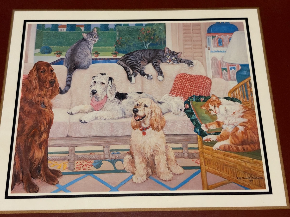 Set of 4 Vintage Dog and Cat Placemats - photo 5