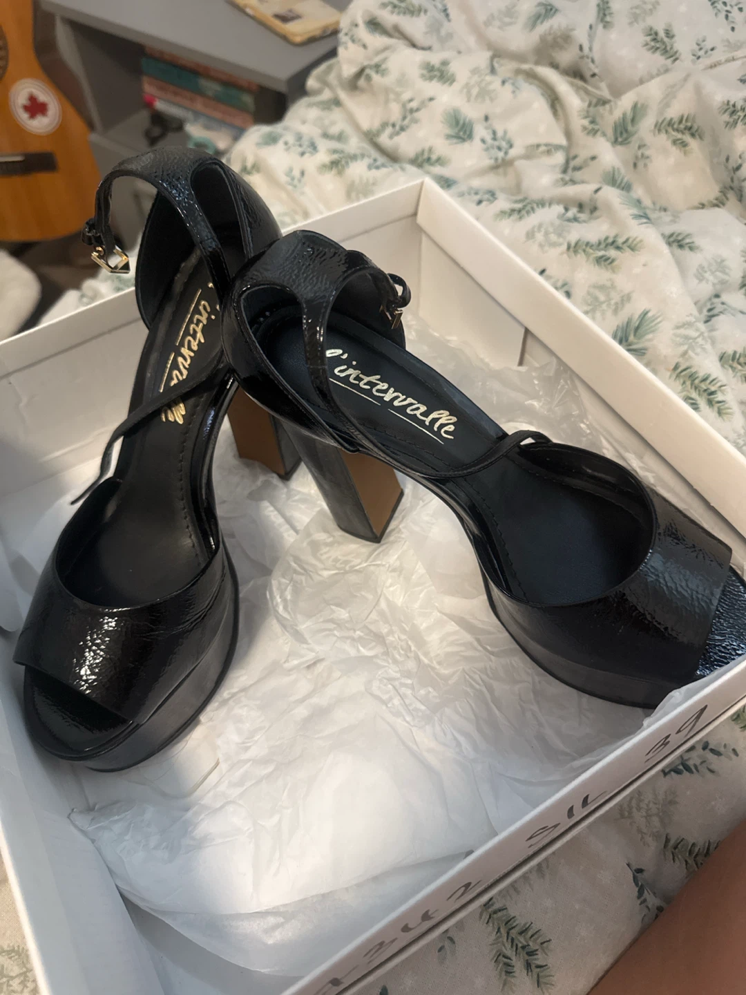 L'Intervalle Black Patent Platform Heels
