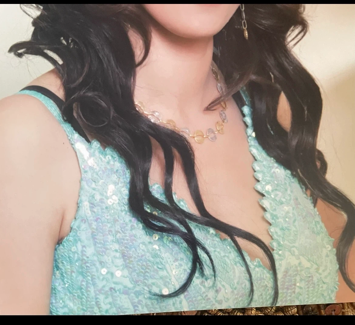 Sparkly Teal Sequin Gown size(8)frome PRIMAVERA - photo 3