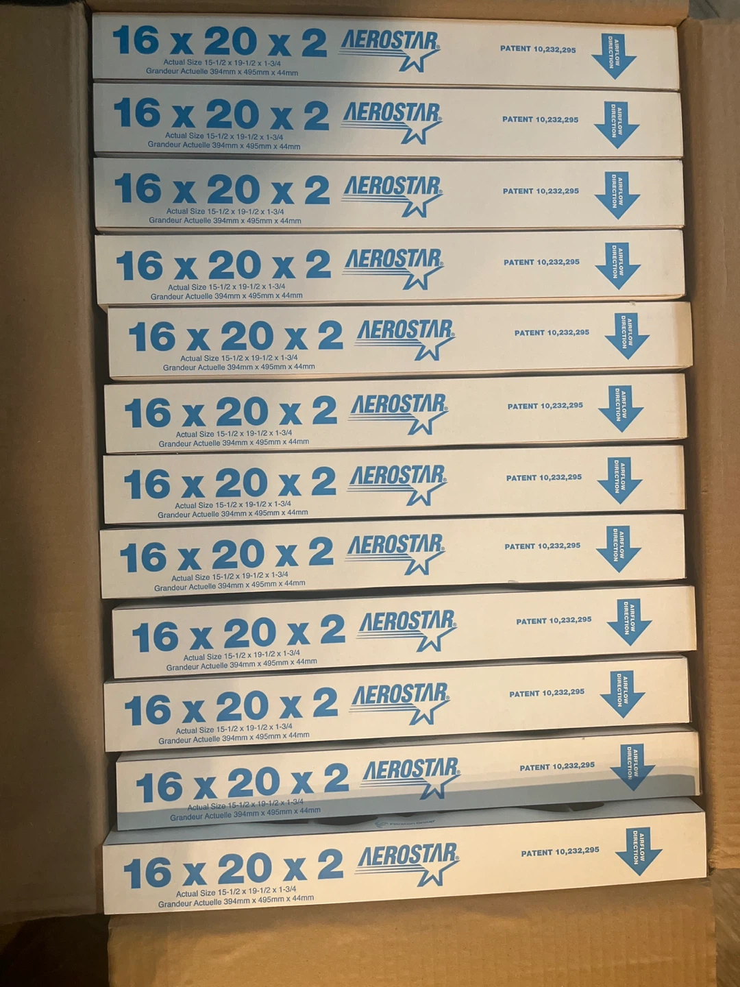 12 Aerostar MERV 8 Pleated Air Filters 16x20x2