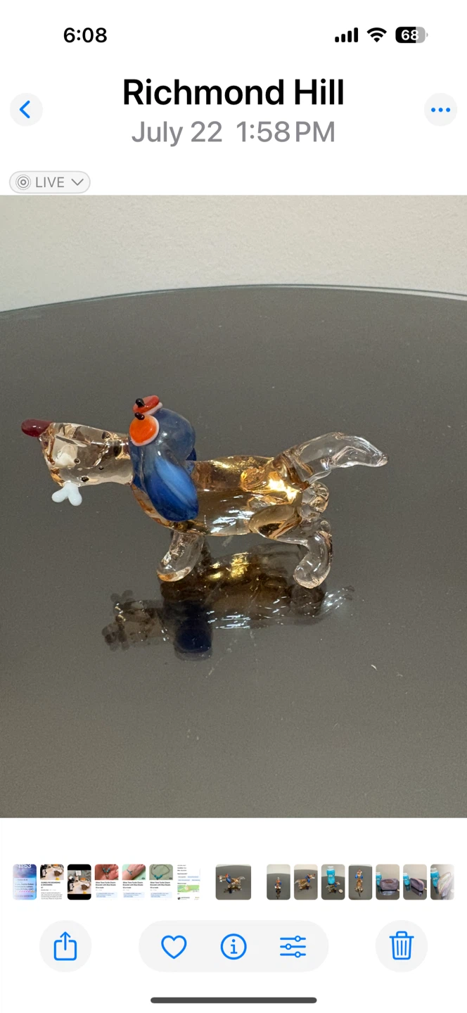 Cute Glass Dog Figurine