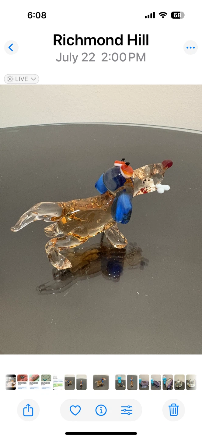 Cute Glass Dog Figurine - photo 2