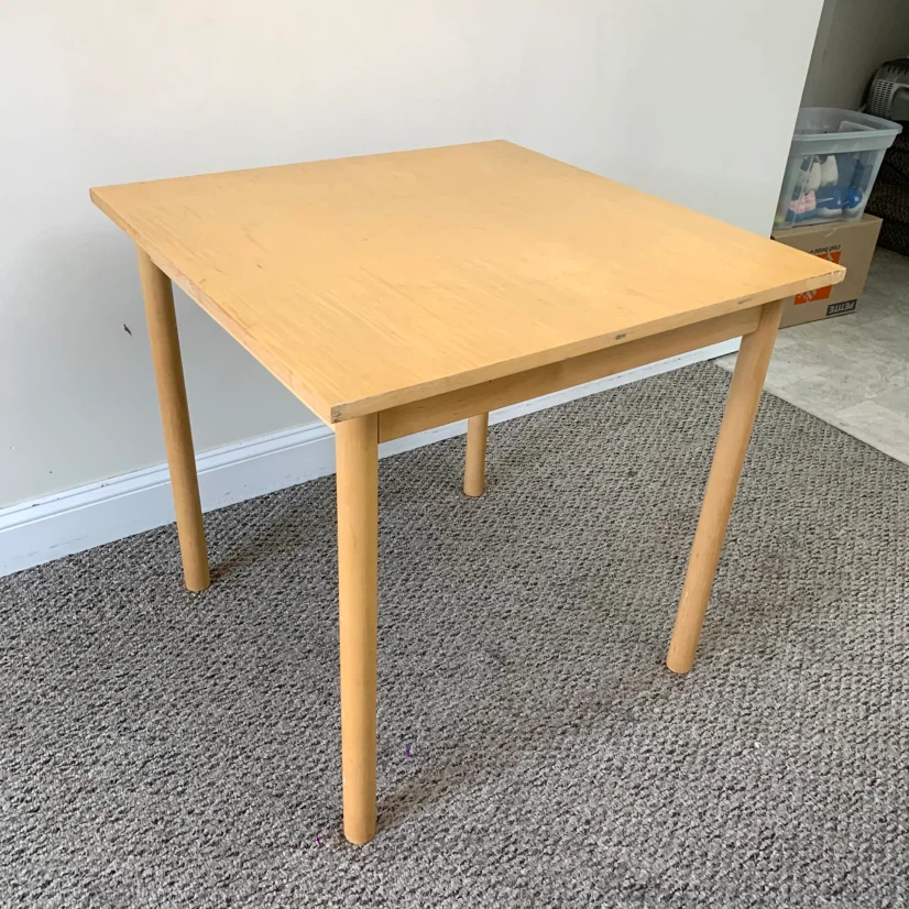 Square Wood Table Light Wood Dining Kitchen Furniture Tables