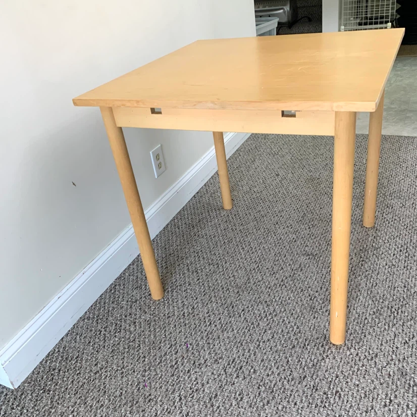 Square Wood Table Light Wood Dining Kitchen Furniture Tables - photo 3