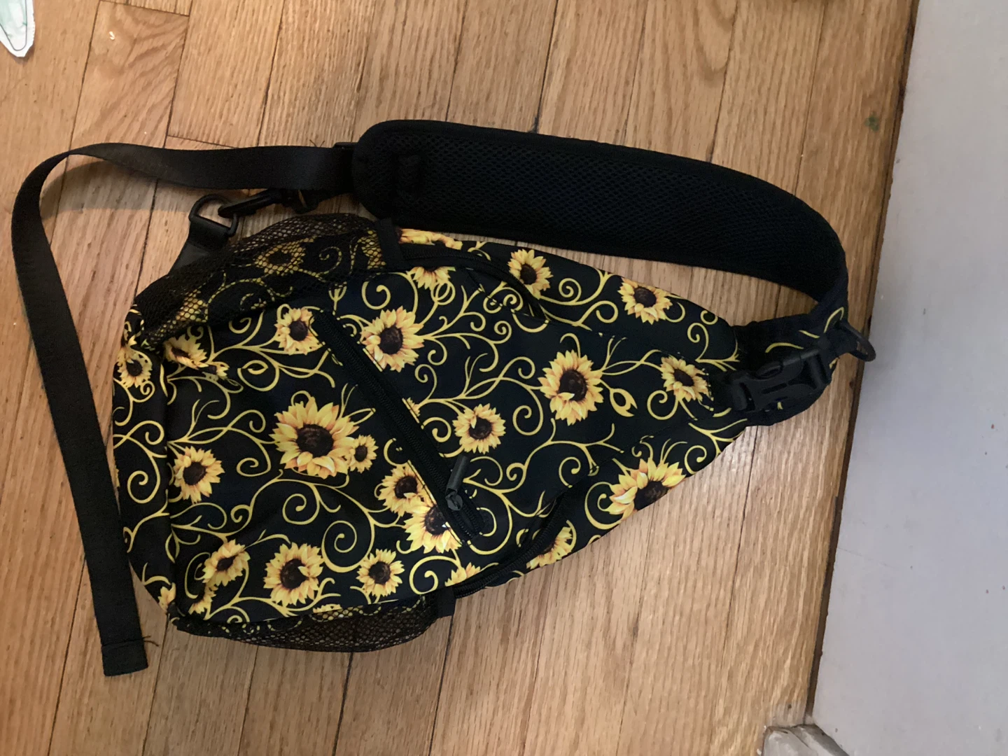 Sunflower Print Sling Backpack