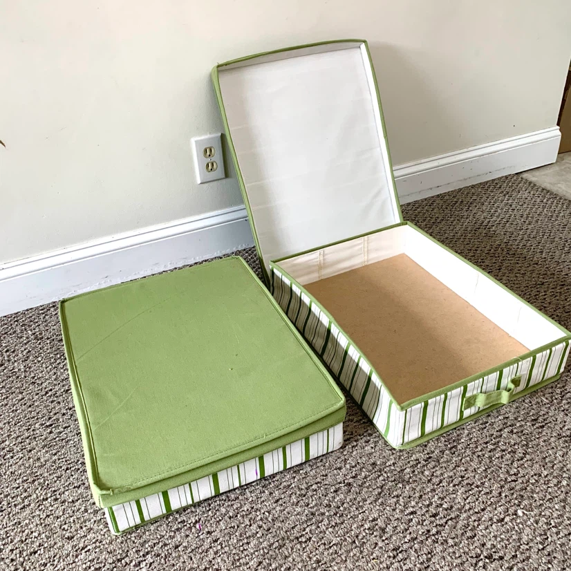 2 Storage Bins with Lids Fabric Organizer Boxes Closet Storage