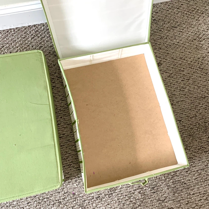 2 Storage Bins with Lids Fabric Organizer Boxes Closet Storage - photo 2
