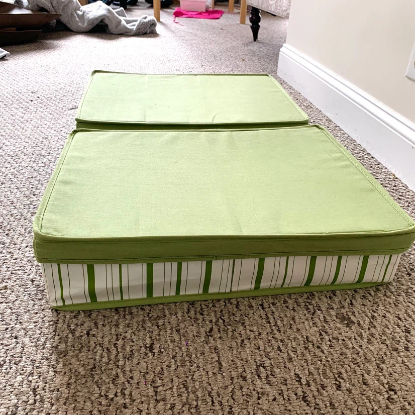 2 Storage Bins with Lids Fabric Organizer Boxes Closet Storage - photo 5