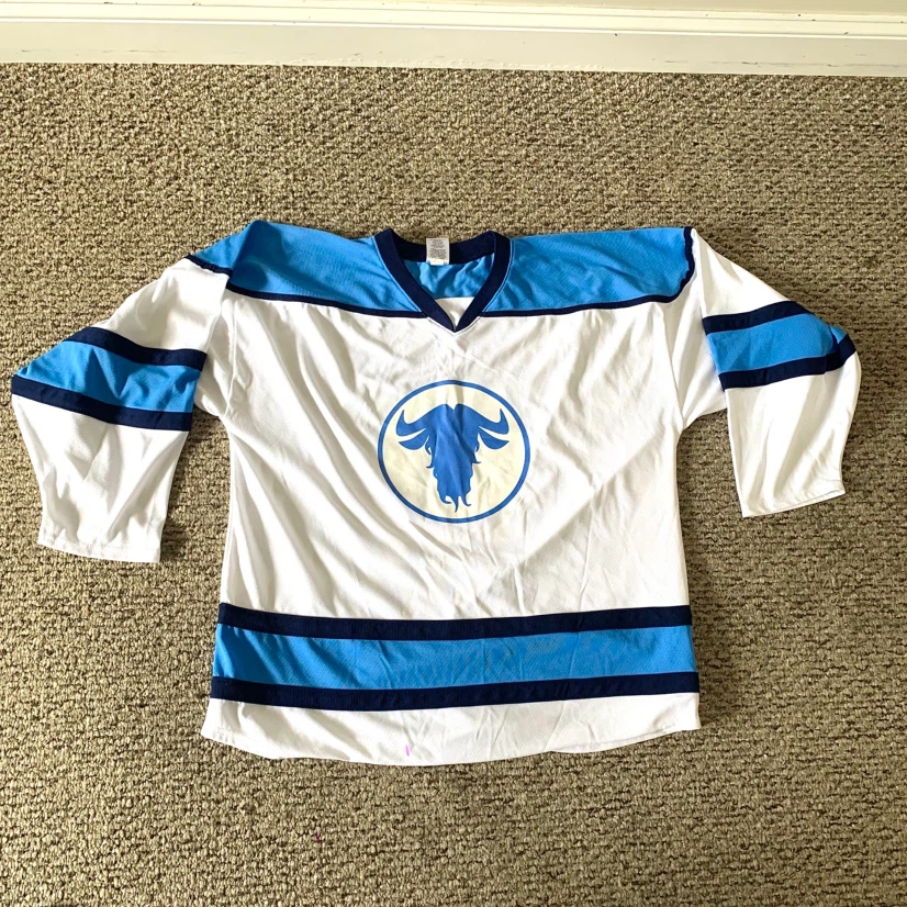 Adult Hockey Jersey XL White Blue Ice Hockey Sports Jersey