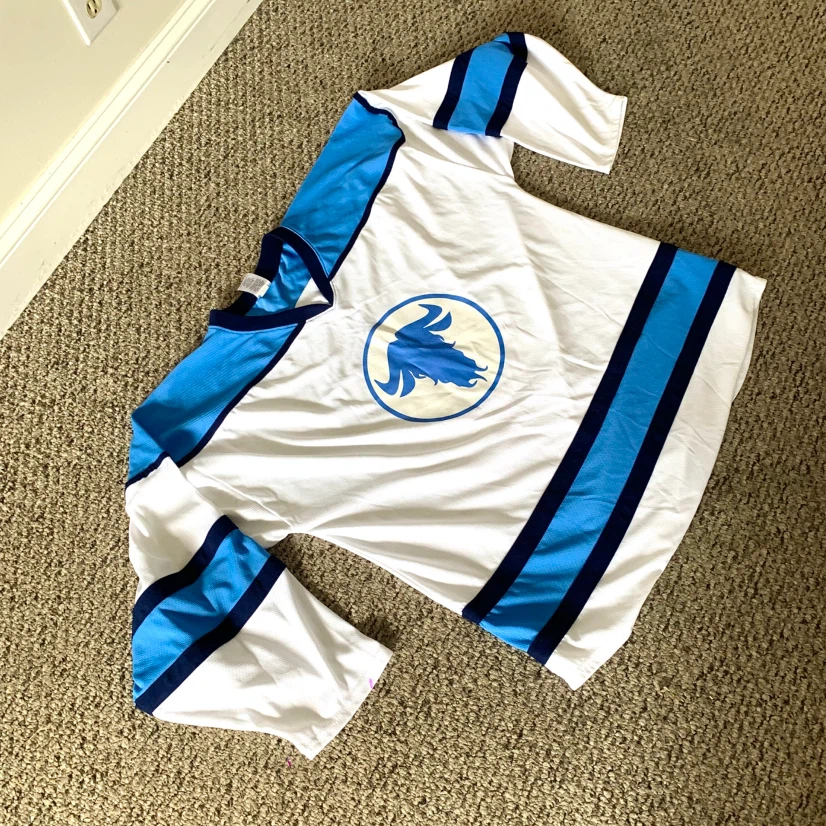 Adult Hockey Jersey XL White Blue Ice Hockey Sports Jersey - photo 2