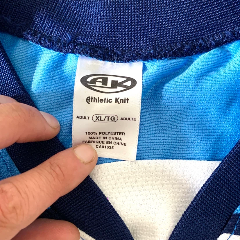 Adult Hockey Jersey XL White Blue Ice Hockey Sports Jersey - photo 4