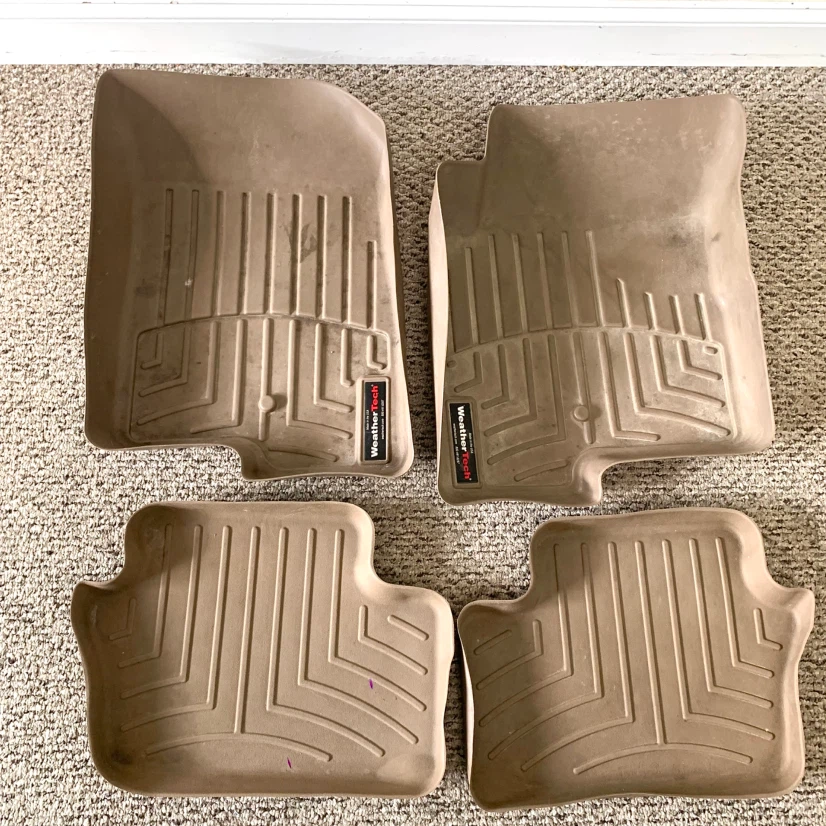 4 All Weather Floor Mats Tan Car SUV Vehicle Interior Liners