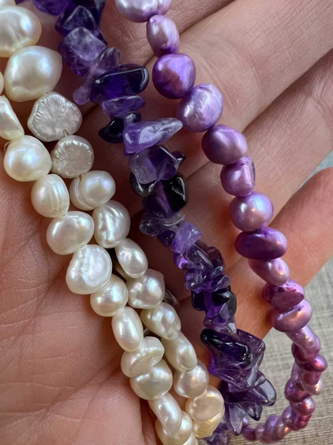 Multi-Strand Pearl and Amethyst Necklace - photo 4