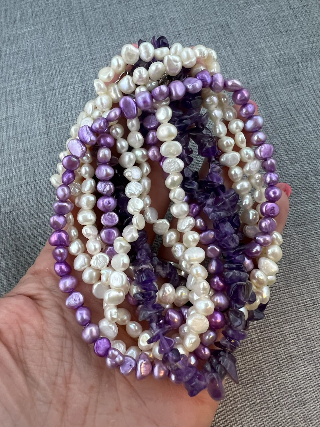 Multi-Strand Pearl and Amethyst Necklace - photo 5