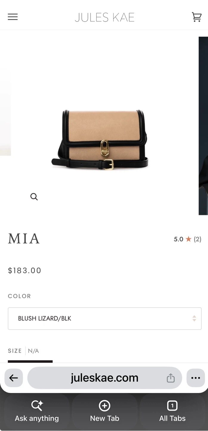 Jules Kae Mia Blush Lizard Crossbody Bag - photo 2