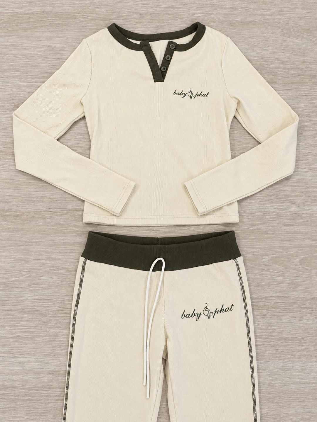 Baby Phat Cream and Olive Lounge Set