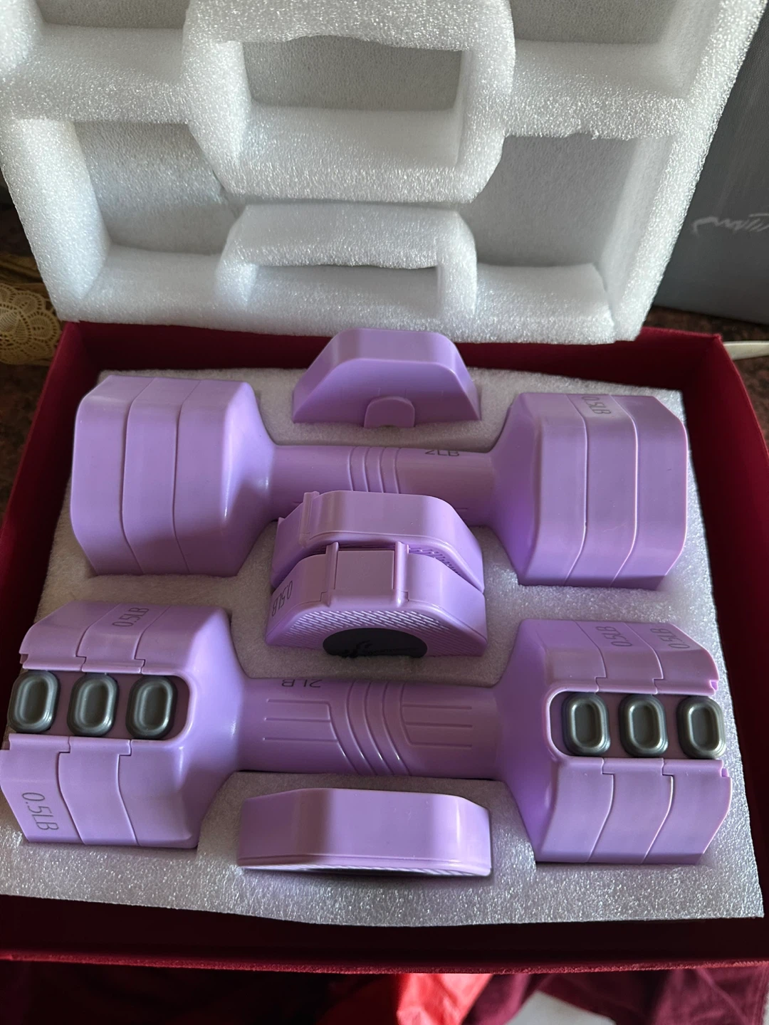 Purple Adjustable Dumbbell Set