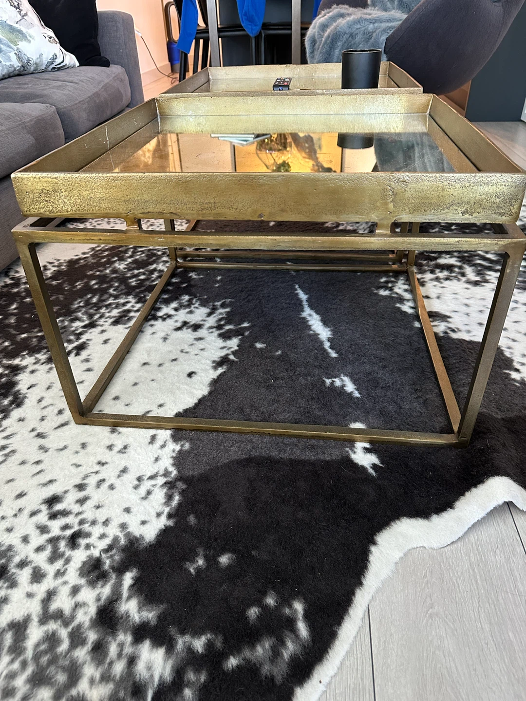 Pair of Antiqued Mirror Coffee Tables - photo 4