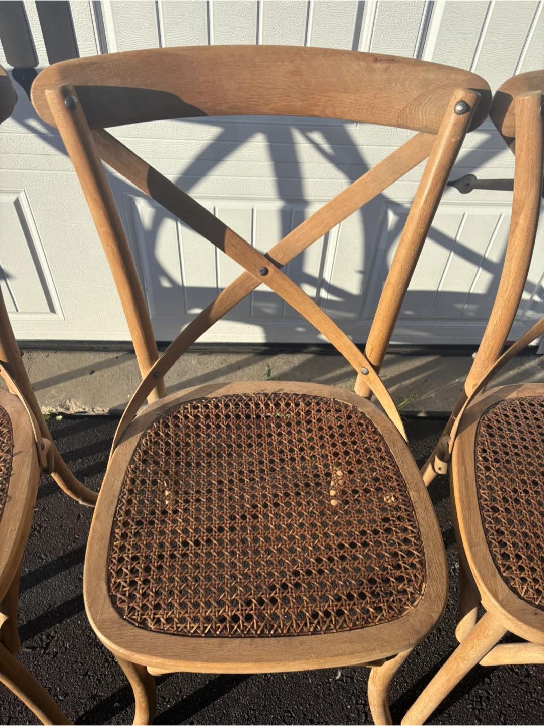 Set of 4  Restoration Hardware Cross Back Chairs with Cane Seats - photo 5