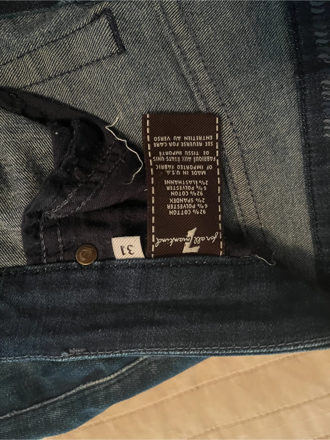 7 For All Mankind Mid-Rise Jeans Size 31