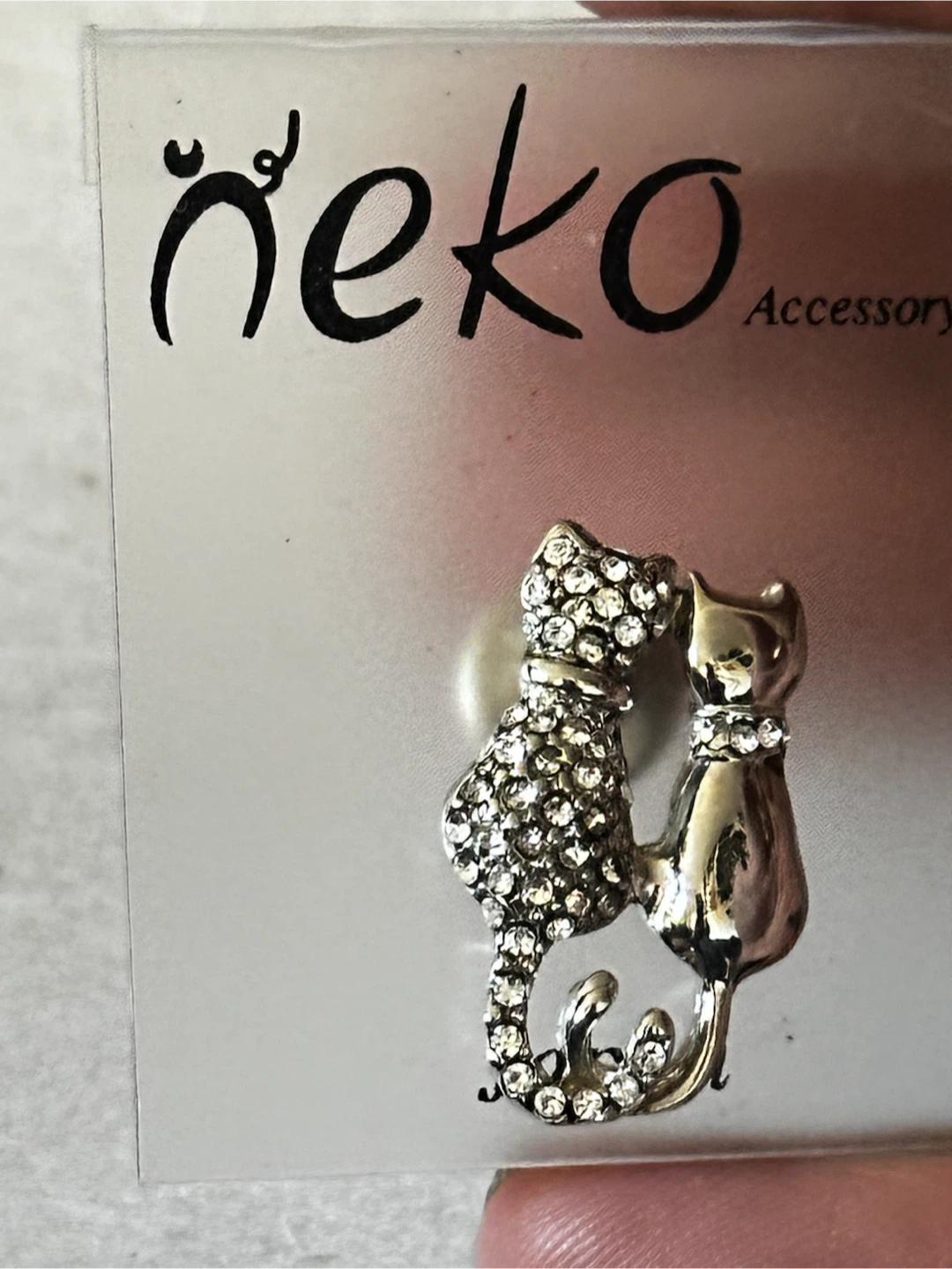 Neko Rhinestone Cat Brooch - photo 2