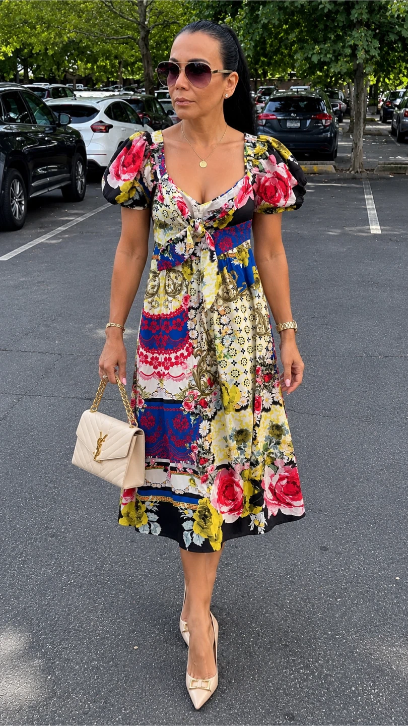 ASOS Patchwork Floral Maxi Dress