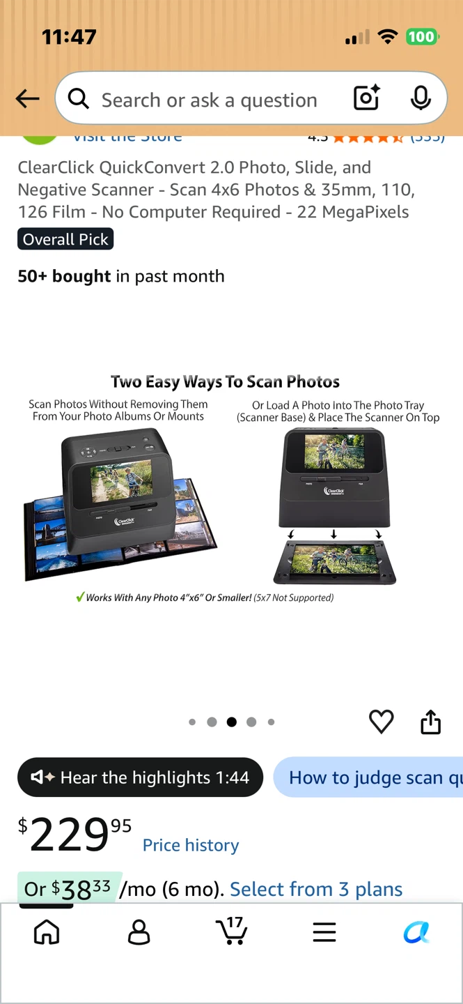 ClearClick QuickConvert 2.0 Photo and Negative Scanner - photo 3