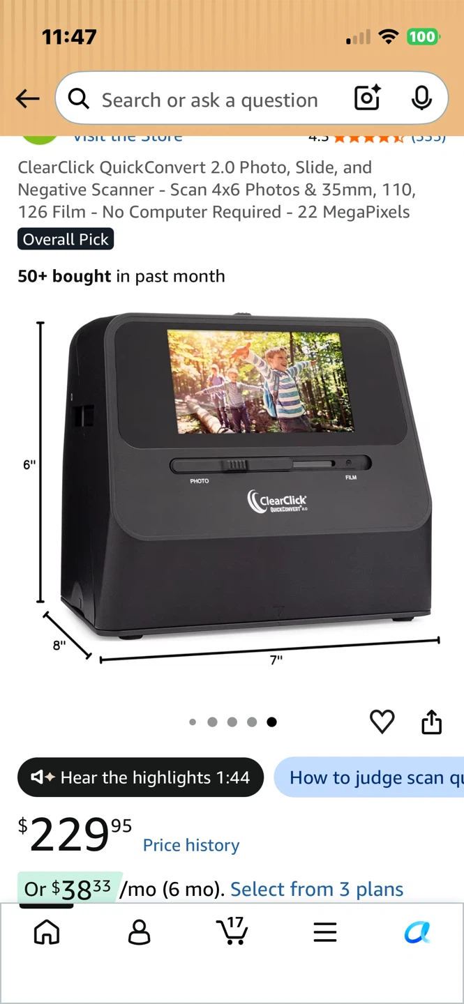 ClearClick QuickConvert 2.0 Photo and Negative Scanner - photo 5