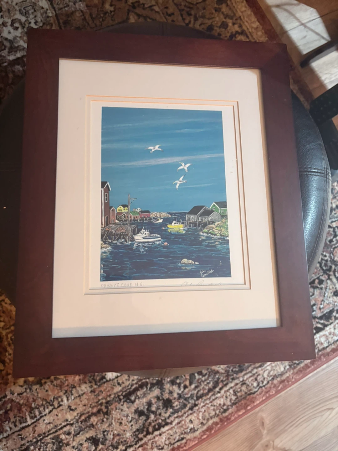 Framed John Comstock Print of Peggys Cove Village Scene - photo 2