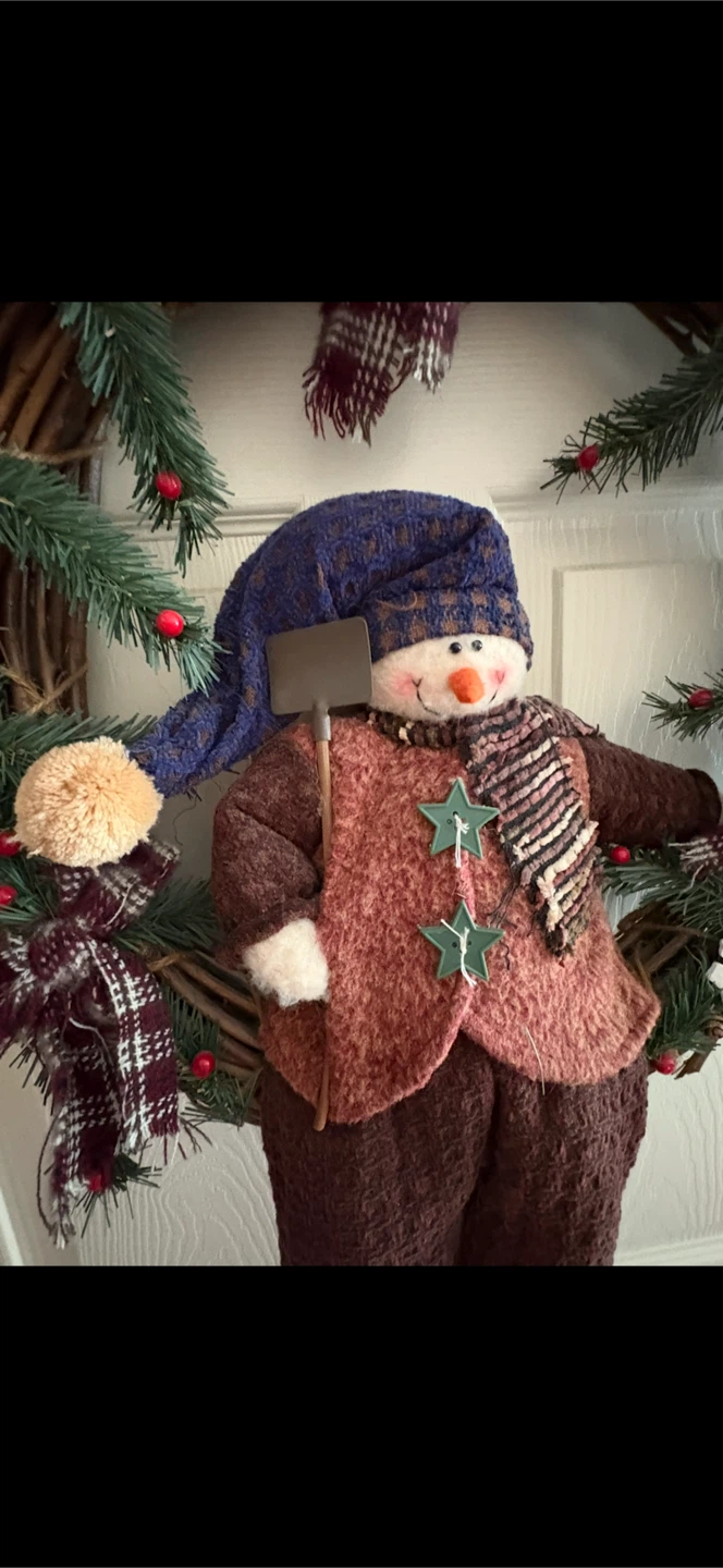 Rustic Snowman Winter Wreath - photo 2