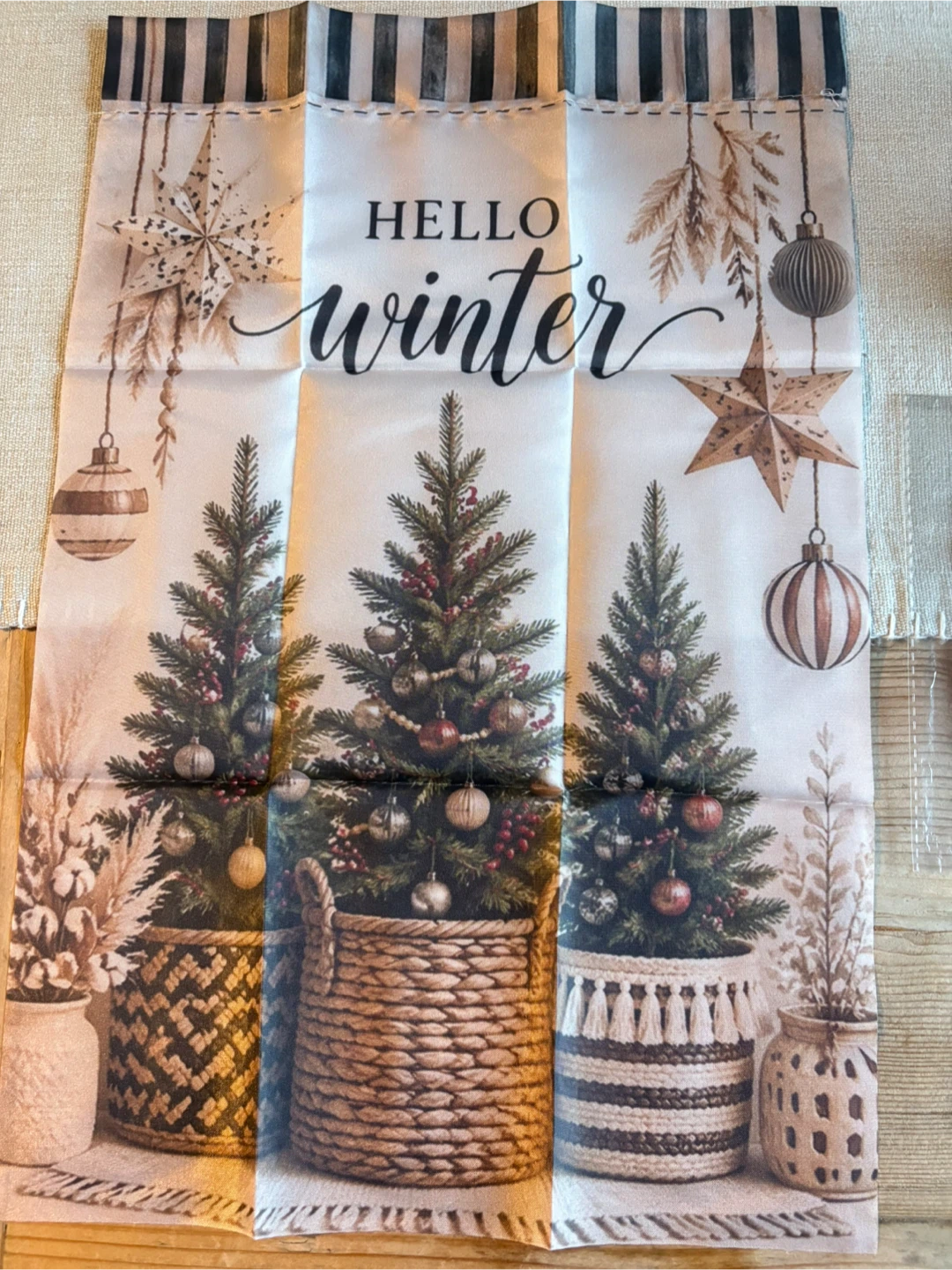 Hello Winter Garden Flag