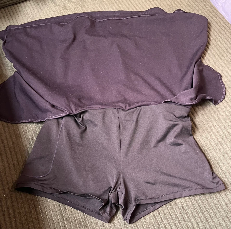 Black Sports Mini Skort with Pockets & Safety Shorts (Size M) - photo 2