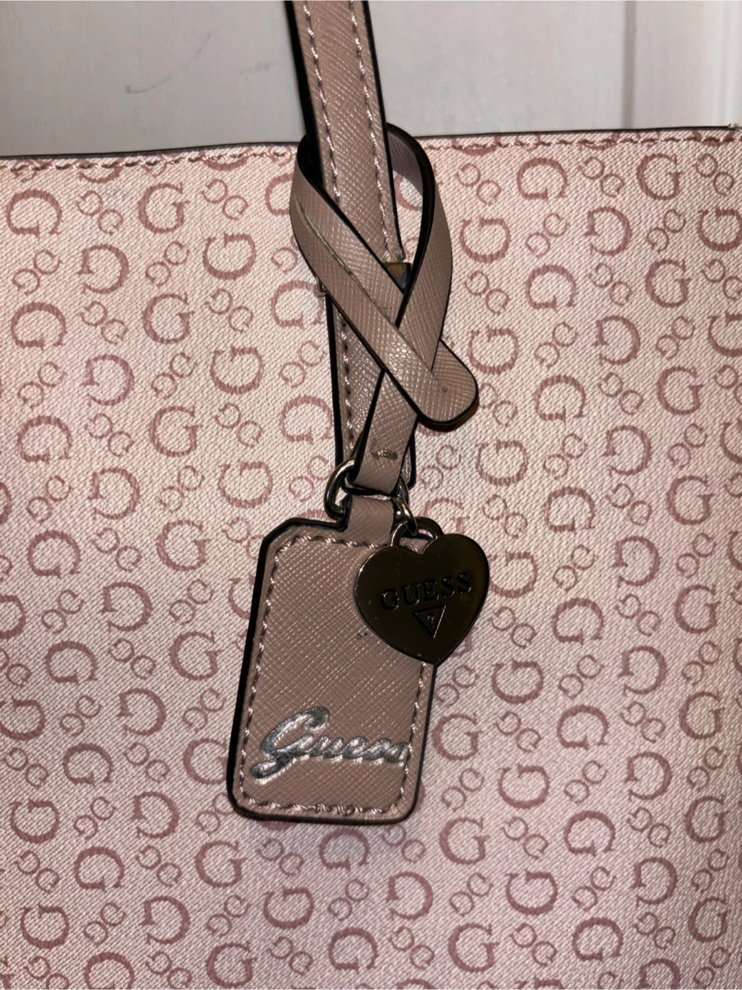GUESS Pink Monogram Tote Bag - photo 2