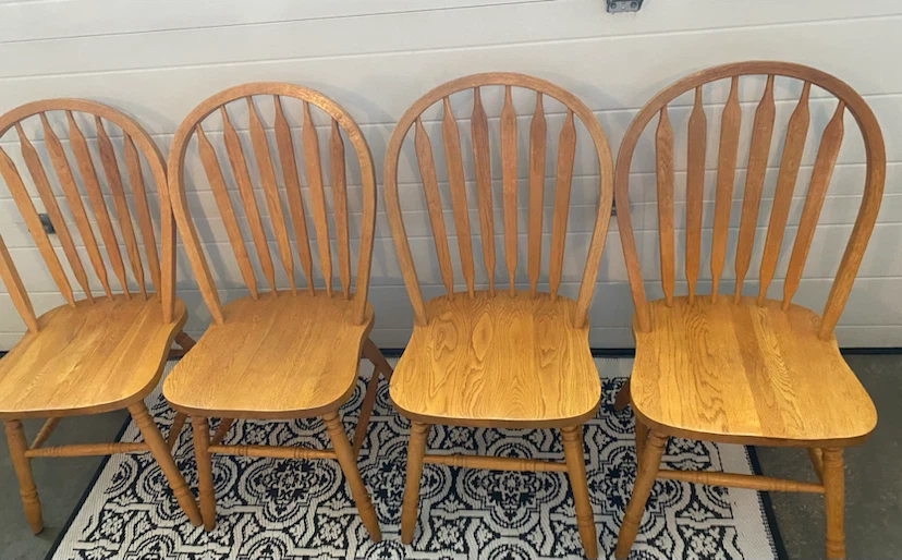 Solid Wood Pedestal Dining Table and Chairs - photo 4