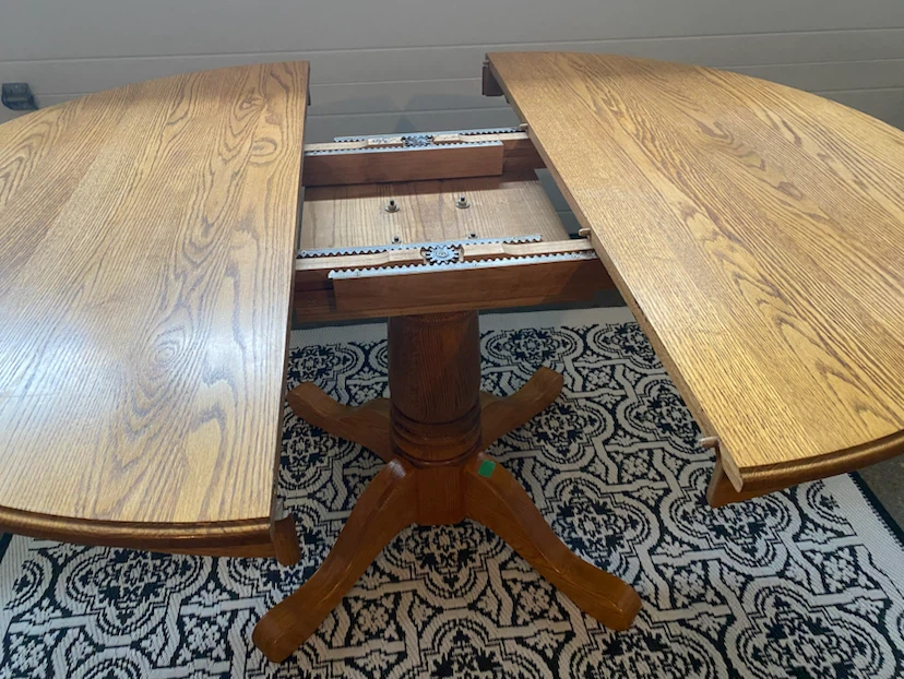 Solid Wood Pedestal Dining Table and Chairs - photo 5