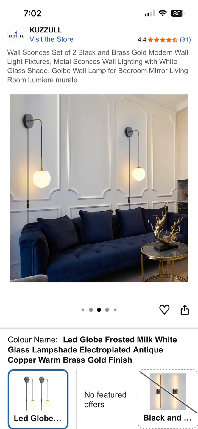 Set of 2 Kuzzull Modern Wall Sconces - photo 2