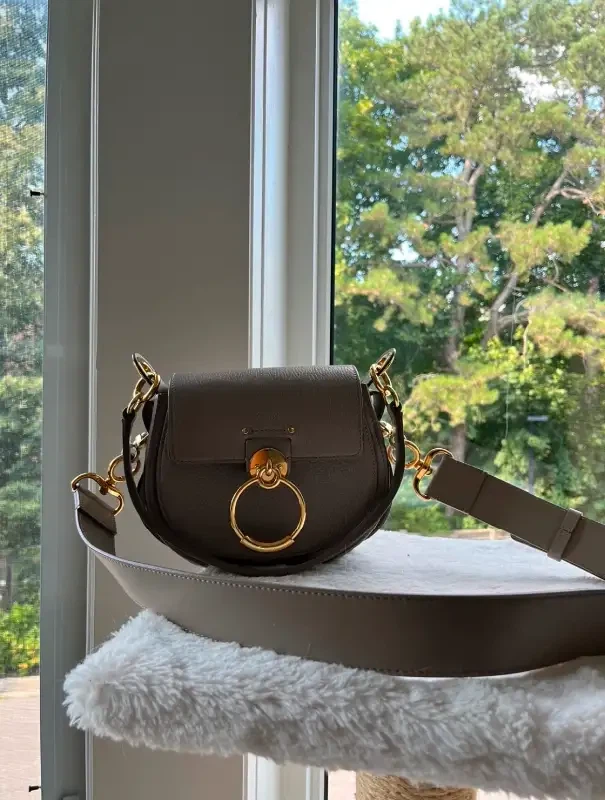 Chloe Small Saddle Bag - Grey - photo 2